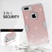 LONTECT iPhone 7 Plus Case, Hybrid Heavy Duty Shockproof Diamond Studded Bling Rhinestone Case with Dual Layer [Hard PC+ Soft Silicone] Impact Protection for Apple iPhone 7 Plus - Rose Gold/Grey 