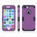 iPhone 7 Plus Case, Lontect Hybrid Heavy Duty Shockproof Full-Body Protective Case with Dual Layer [Hard PC+ Soft Silicone] Impact Protection for Apple iPhone 7 Plus - Purple/Black