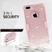 iPhone 7 Plus Case, LONTECT Hybrid Heavy Duty Shockproof Diamond Studded Bling Rhinestone Case with Dual Layer [Hard PC+ Soft Silicone] Impact Protection for Apple iPhone 7 Plus - Rose Gold