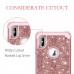 Lontect Compatible iPhone XS Max Case Glitter Sparkle Bling Heavy Duty Hybrid Armor High Impact Shockproof Protective Cover Case for Apple iPhone XS Max 2018 6.5" Display, Shiny Rose Gold
